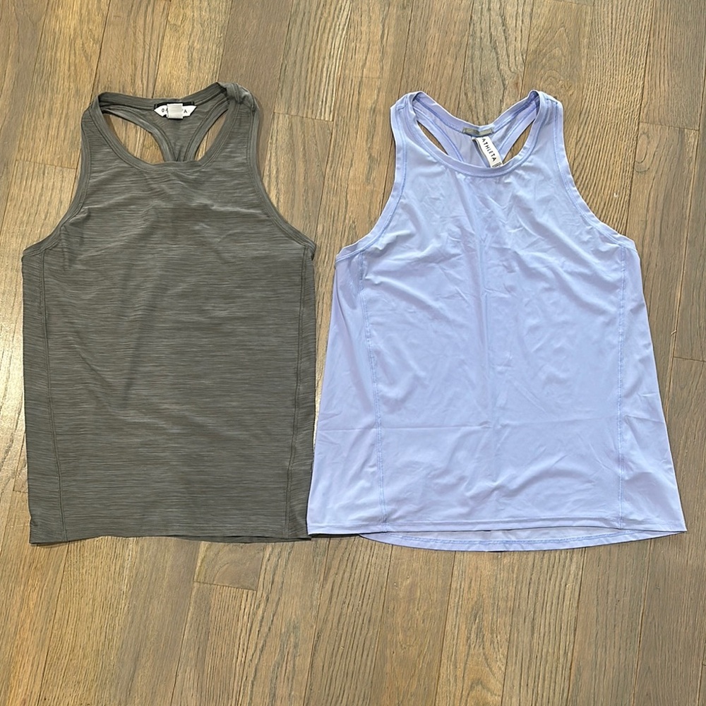Athleta Women's Racerback Tank Tops - Gray and Lavender